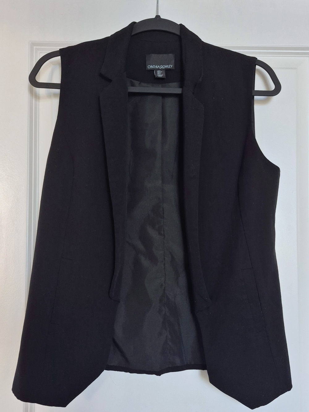Cynthia Rowley Black Sleeveless Blazer Vest